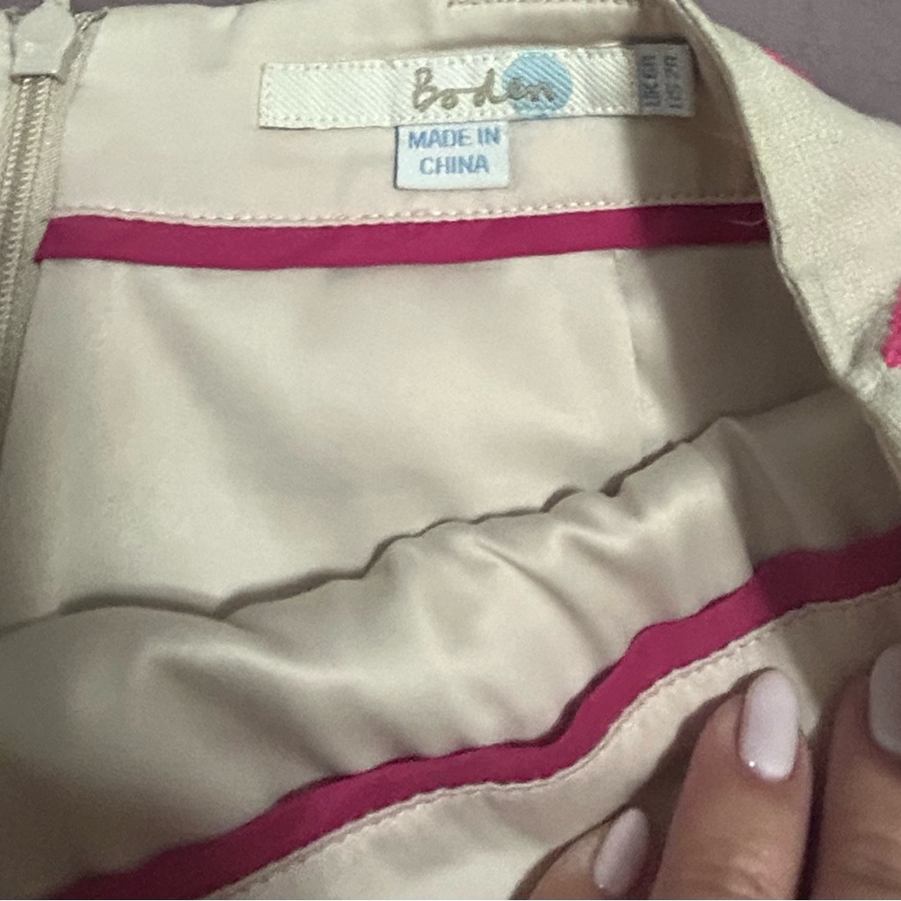 Boden Pink and Beige Diamond A-Line Skirt - Picture 3 of 5